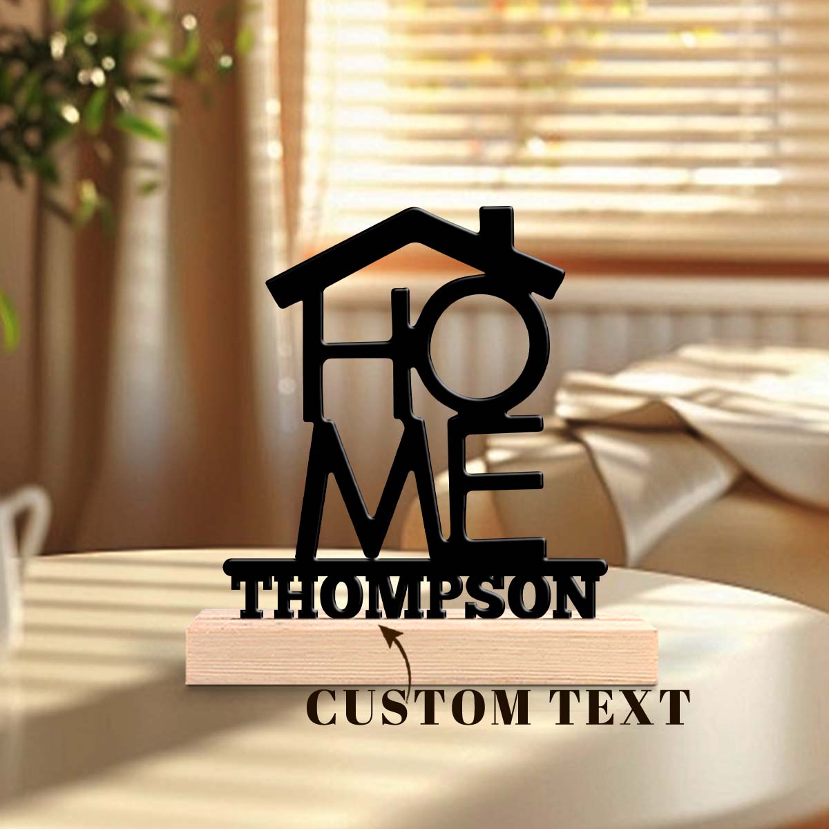 Home Office Art - 1Pc Csutom Home House Shape Wooden
