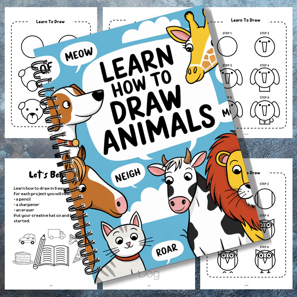 English Home Office - 1PC Delightful Animal Themed Story Notebook