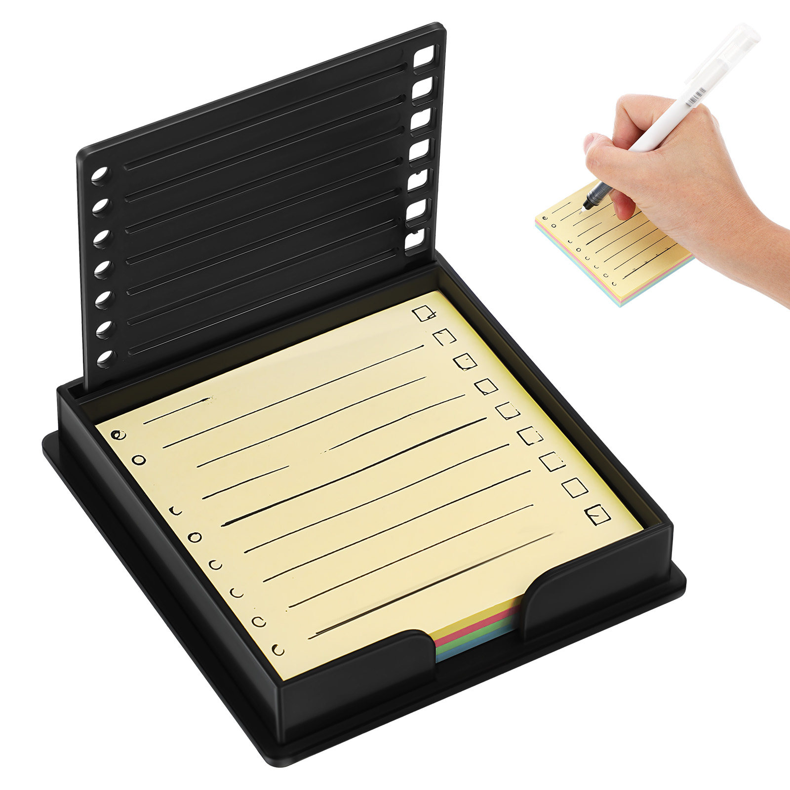 Sticky Note Dispenser - 1Set Memo Note Template Holder Desk