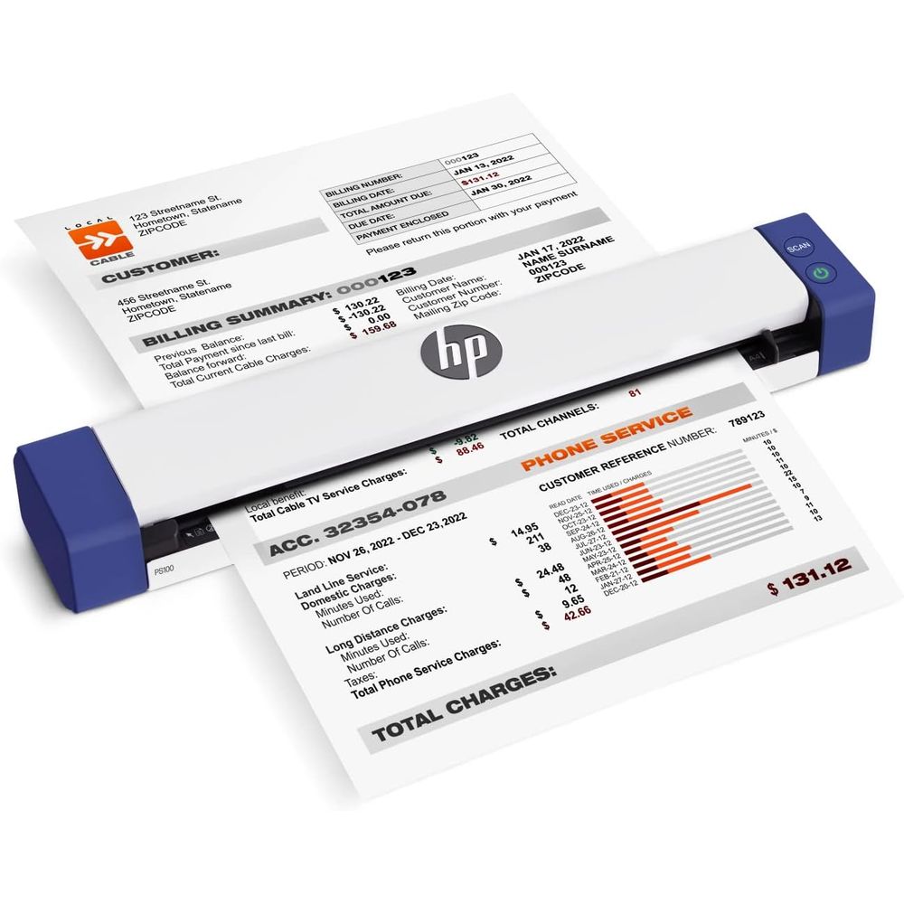 Document Scanner Portable - Small USB Document & Photo Scanner