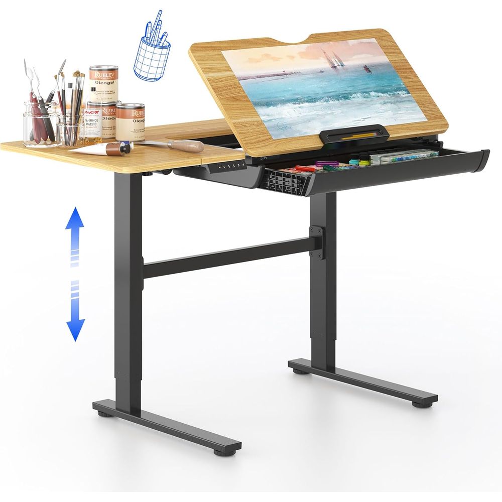 Home Office Art - Adjustable Height Electric Standing Desk, 47.2x23.6,