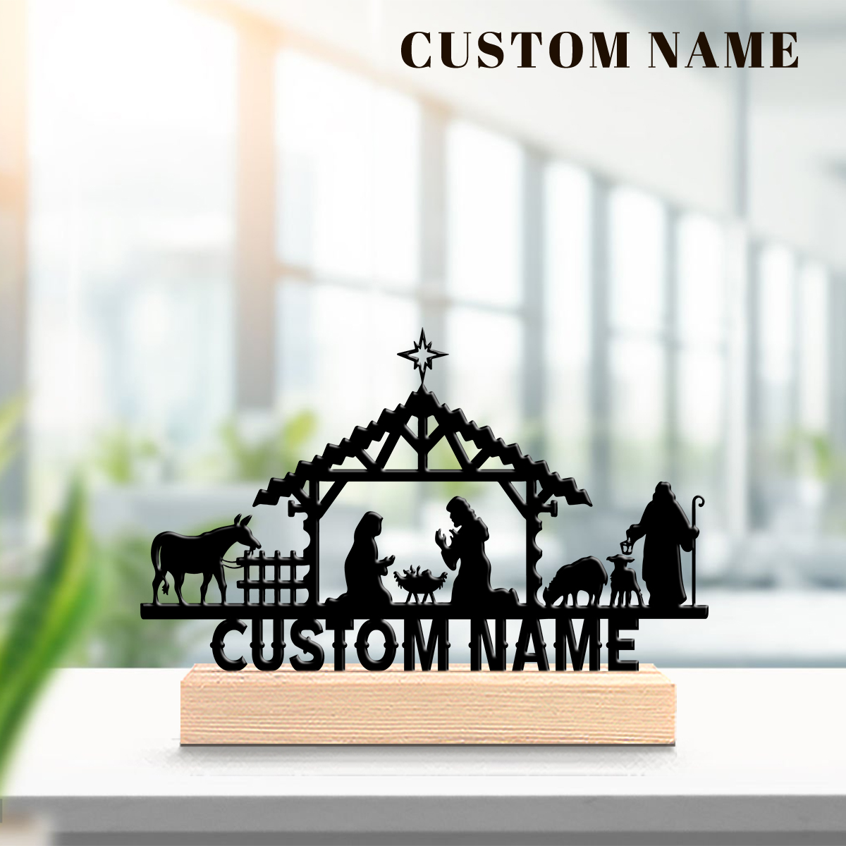 Home Office Art - 1Pc Csutom Name Jesus's Bitrth Wooden