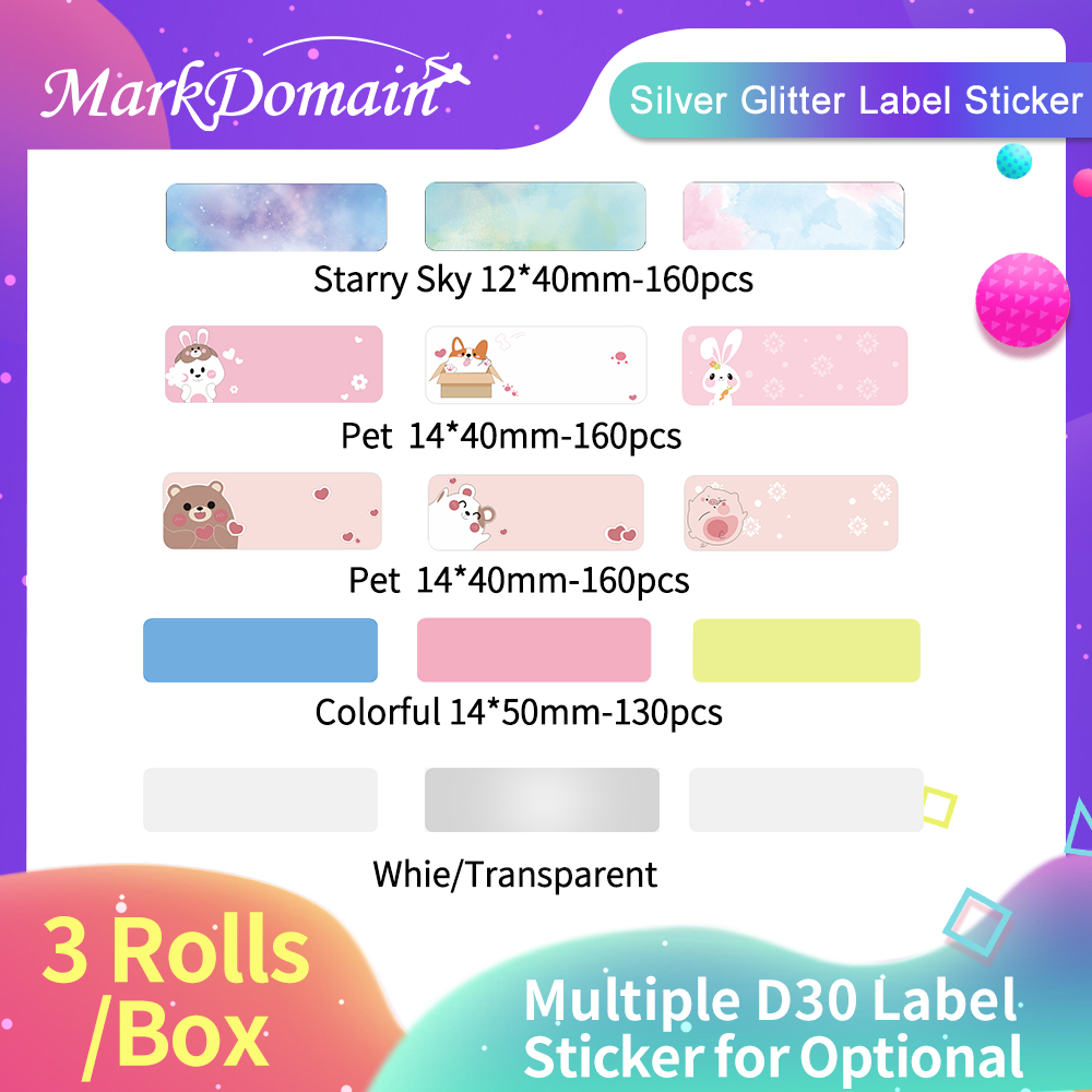 Label Maker Machine - Phomemo D30 Colorful Labels Printer Adhesive