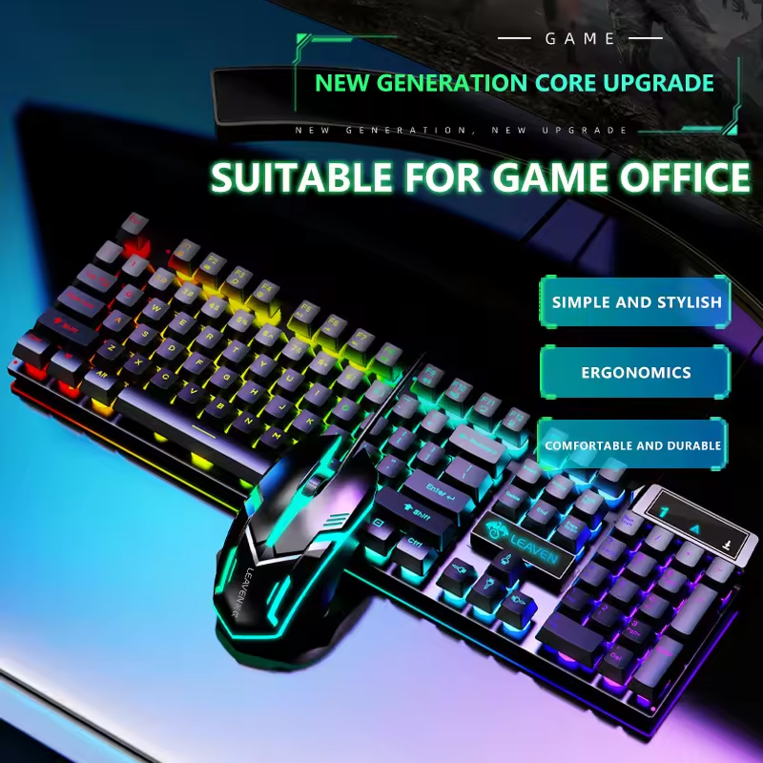 Gamer Keyboard And Mouse PC Ga - English Home Office recensione e prezzo