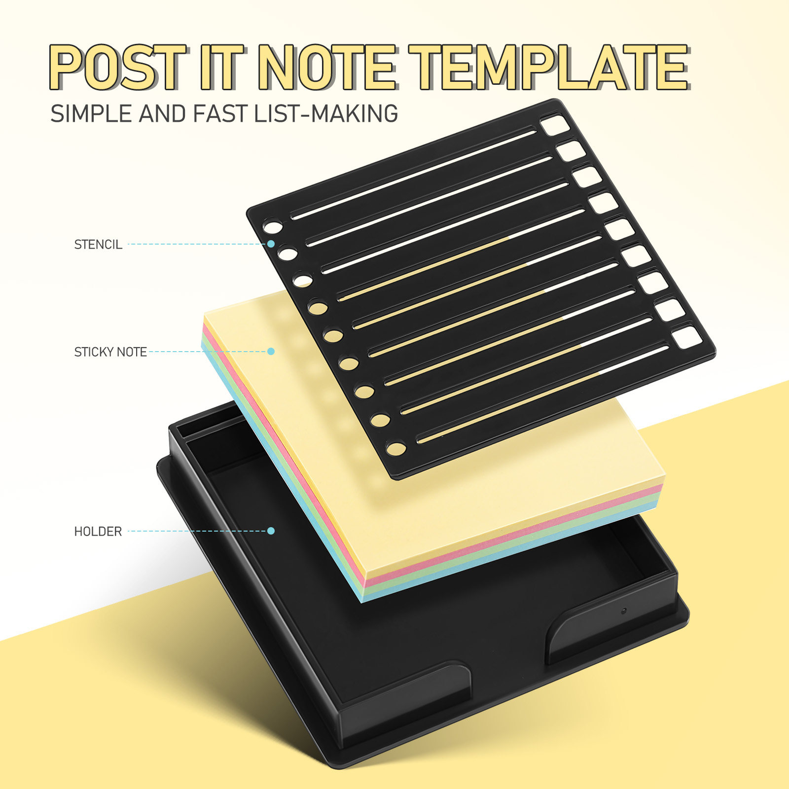 1Set Memo Note Template Holder - Sticky Note Dispenser recensione e prezzo