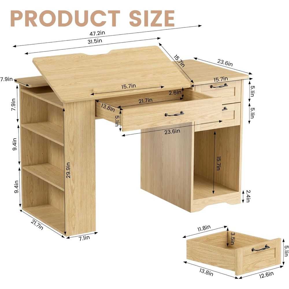 Adjustable Desk with Storage,  - Home Office Studio recensione e prezzo