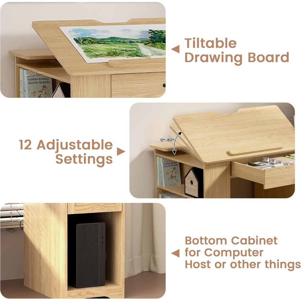 Adjustable Desk with Storage,  - Home Office Studio recensione e prezzo