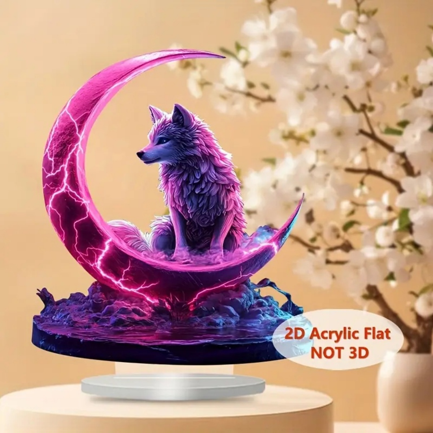 Flame Wolf Statue,2D Flat Acry - Home Office Studio recensione e prezzo
