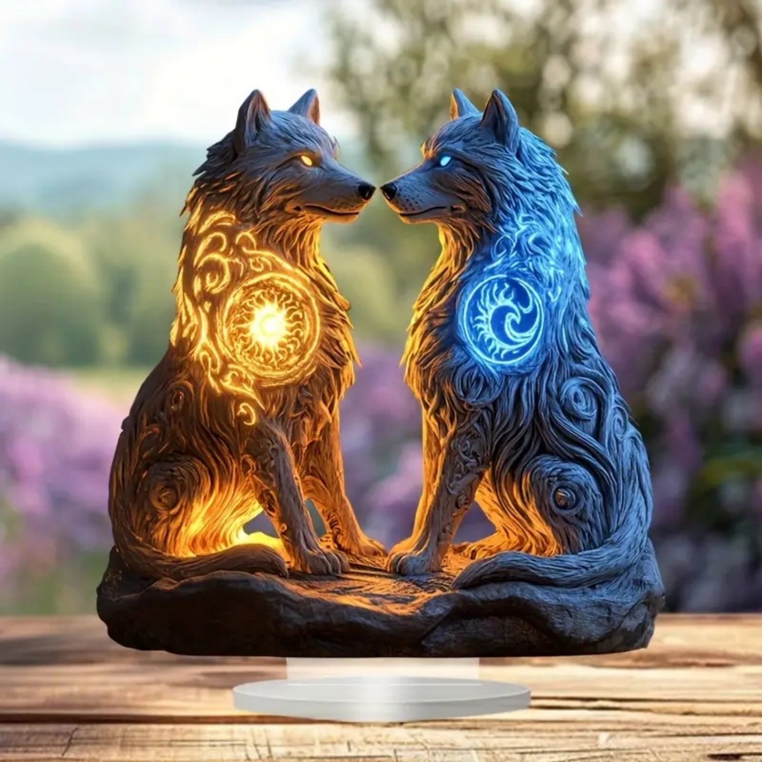 Flame Wolf Statue,2D Flat Acry - Home Office Studio recensione e prezzo