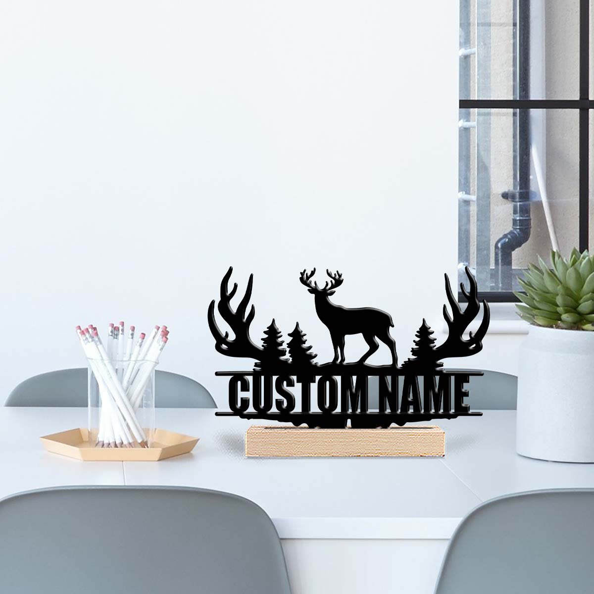1Pc Csutom Forest Deer Wooden  - Home Office Art recensione e prezzo