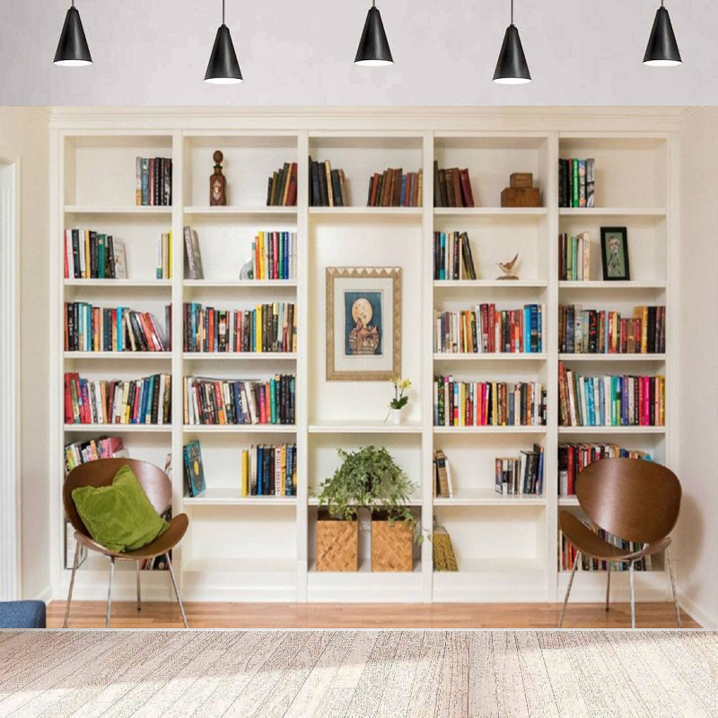 White Bookshelf Photography Ba - Home Office Zoom Background Free recensione e prezzo