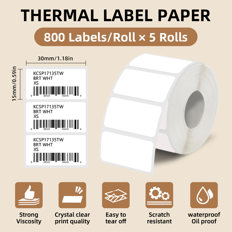 5 Rolls of White Label Sticker - Label Maker Machine recensione e prezzo