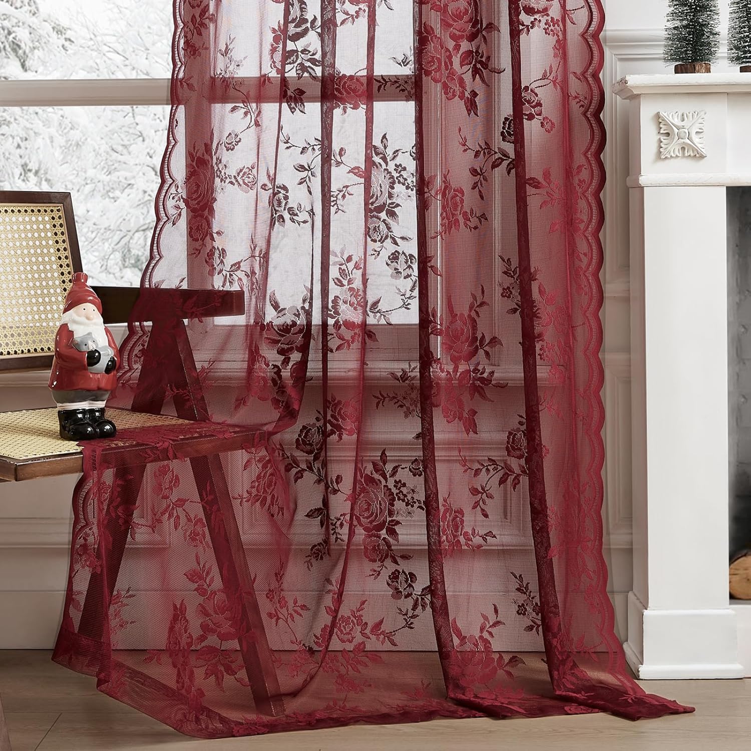 1 pc Burgundy Lace Curtains 45 - Home Office Pc recensione e prezzo